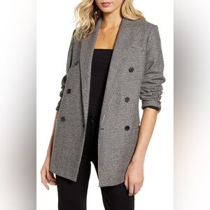 AllSaints - Astrid Puppytooth Check Double Breasted Wool Blend Blazer